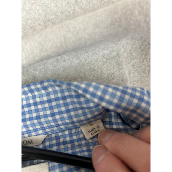 Men's 1901 NordstromBlue‎ and White Checkered Button-Down Shirt, Size Small - Picture 6 of 7